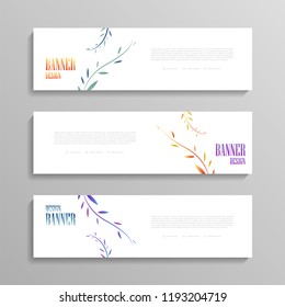 Leaf banner template. Web Banner vector design. Horizontal advertising banner.