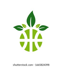 Elemento de diseño del logotipo del icono de baloncesto de la hoja