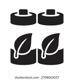 Folha com conceito de design de ícone de bateria que representa energia verde energia sustentável energia renovável fonte de eletricidade ambiental