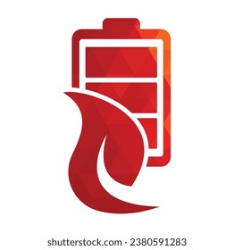 Leaf battery logo design vector icon. Eco nature and battery logo template