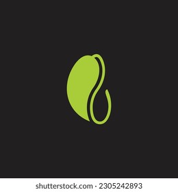 vectores de símbolo natural de brote de habas de hoja  