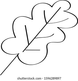 Leaf - a beautiful drawing for children's coloring in a natural theme. Vector outline with simple lines for pattern.