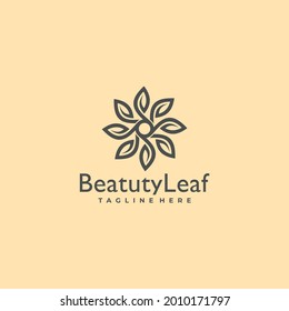 leaf beauty vector logo, nature leaf logo