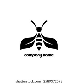 Leaf bee black white,logo, or butterfly simple logo,free