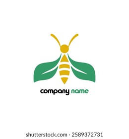 Leaf bee logo, or butterfly or bee simple logo,free