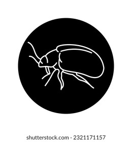 Leaf beetle black line icon. Pictogram for web page, mobile app, promo.