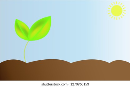 Leaf begin to wither in the heat of the sun. Vector illustration background.