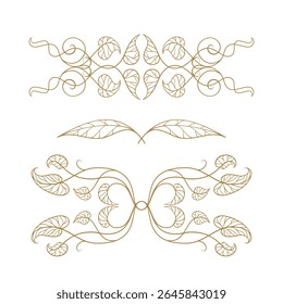 Leaf and berry swirls. Whimsical autumn dividers with botanical flair.