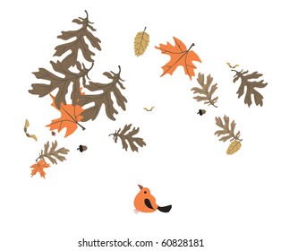 leaf and bird