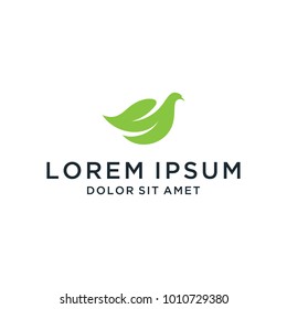 leaf bird abstract logo vector graphic download