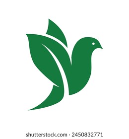 leaf bird abstract vector logo