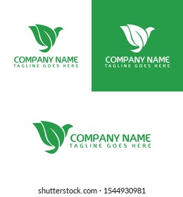 Leaf bird green nature logo