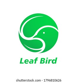 Leaf bird head logo, suitable for logos of natural beauty and birds