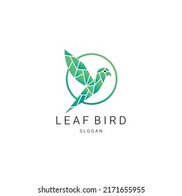Leaf Bird logo design icon template