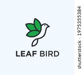 leaf bird logo design vector illustration