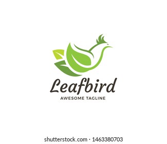 Leaf bird logo design. Bird logo vector icon template. Beauty and spa logo template
