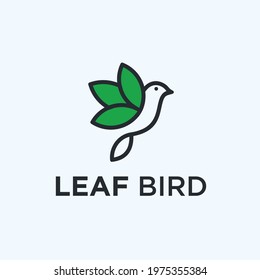 leaf bird logo design vector illustration