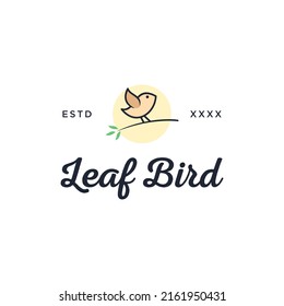 Ilustración vectorial del logotipo de pájaro hoja