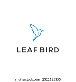 plantilla de ilustración del vector de diseño de logotipo de pájaro hoja	