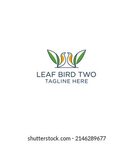Leaf bird logo icon design vector template
