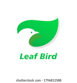 Logotipo de las aves de hoja Naturaleza, adecuado para logotipos de belleza natural y aves