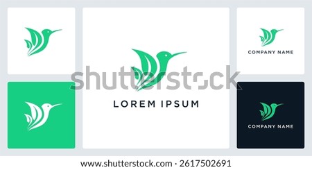 Leaf bird logo nature vector