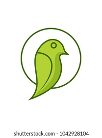 leaf bird logo template