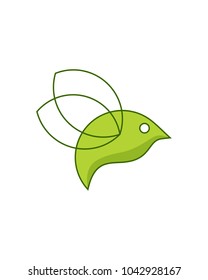 leaf bird logo template