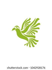 leaf bird logo template