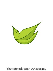 leaf bird logo template