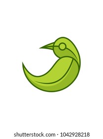 leaf bird logo template