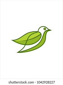 leaf bird logo template