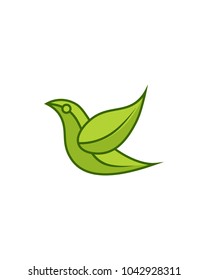 leaf bird logo template