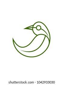 leaf bird logo template