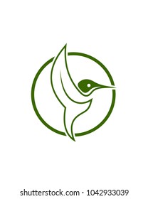 leaf bird logo template