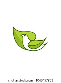 leaf bird logo template