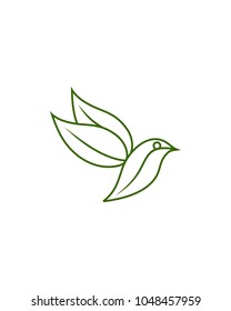 leaf bird logo template
