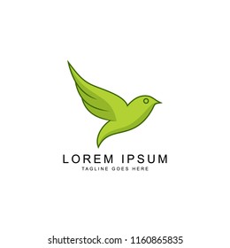 leaf bird logo template