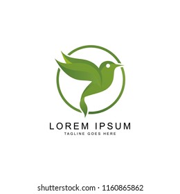 leaf bird logo template