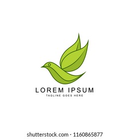 leaf bird logo template