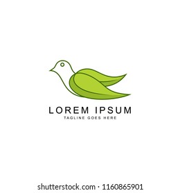 leaf bird logo template