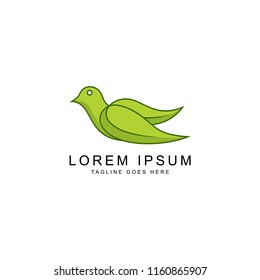 leaf bird logo template