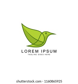 leaf bird logo template