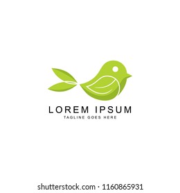 leaf bird logo template