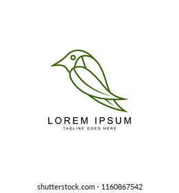 leaf bird logo template