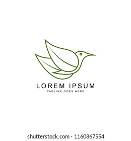 leaf bird logo template