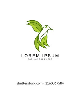 leaf bird logo template