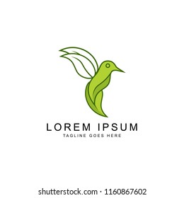 leaf bird logo template