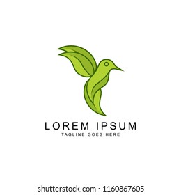 leaf bird logo template
