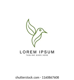 leaf bird logo template